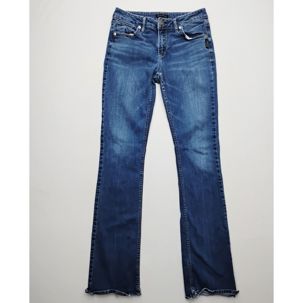 Silver Jeans Co Avery Slim Boot‎ Jeans 30/35 Blue Bootcut Denim Thick Stitch